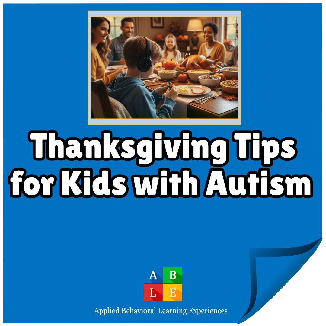 kid with autism having having a thanksgiving meal